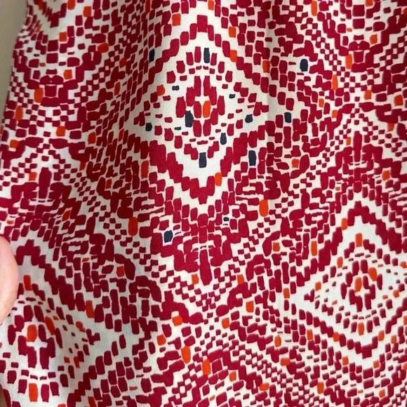 Ann Taylor Petite Red Diamond Print Speckled Tank Top, Size PMedium - Picture 14 of 16